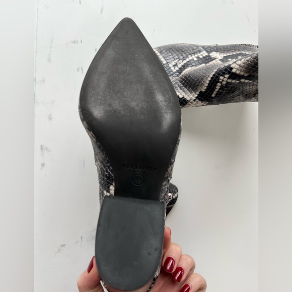 Allsaints Lenora Leather Snake Booties - Picture 12 of 12